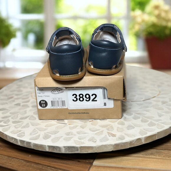 Old Soles Star Tot Navy Leather Baby Sandals EU 22 US 6 Infant Toddler Shoes NIB - Picture 12 of 15